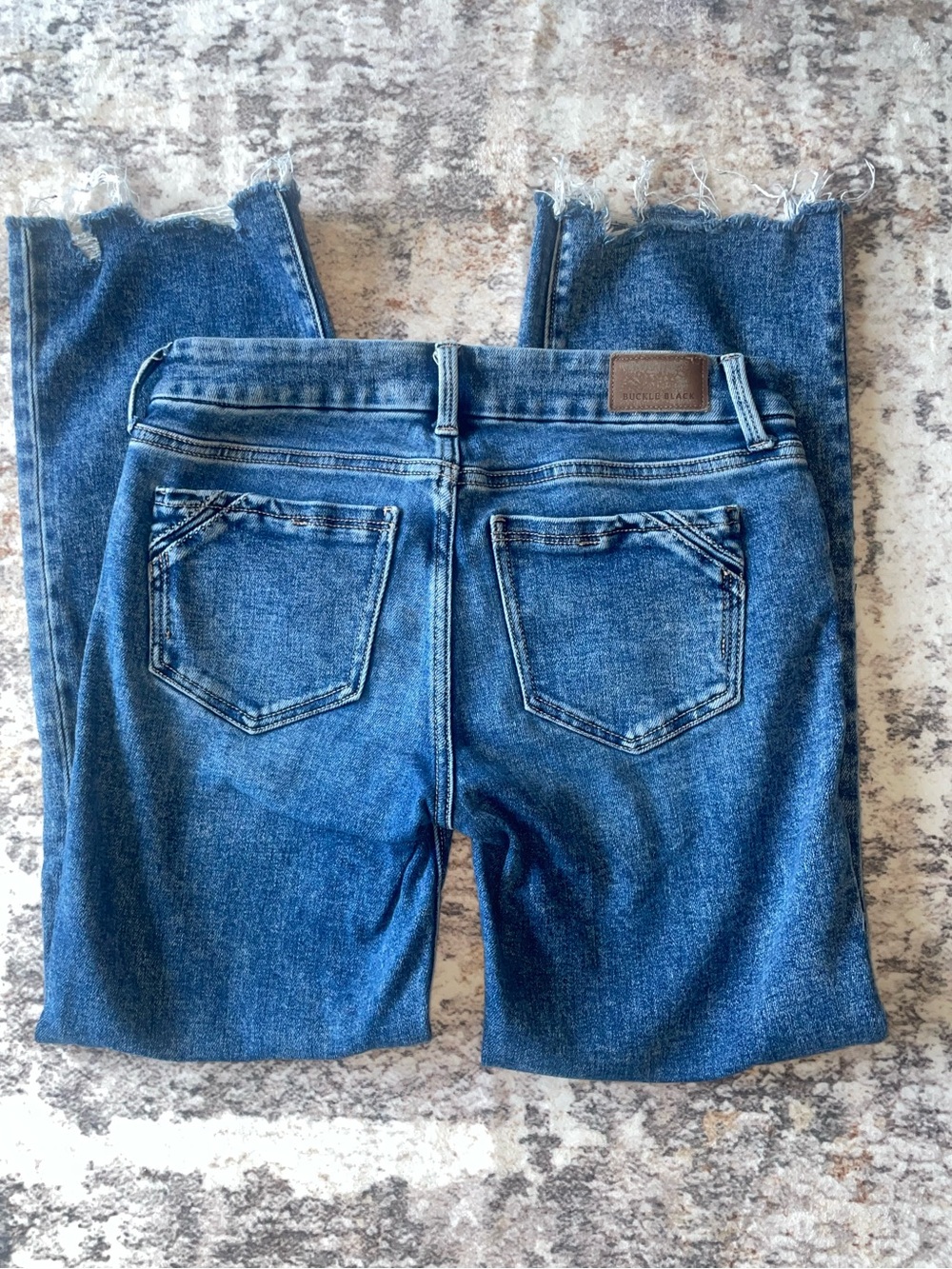 Buckle Black Low Rise Cropped Jeans